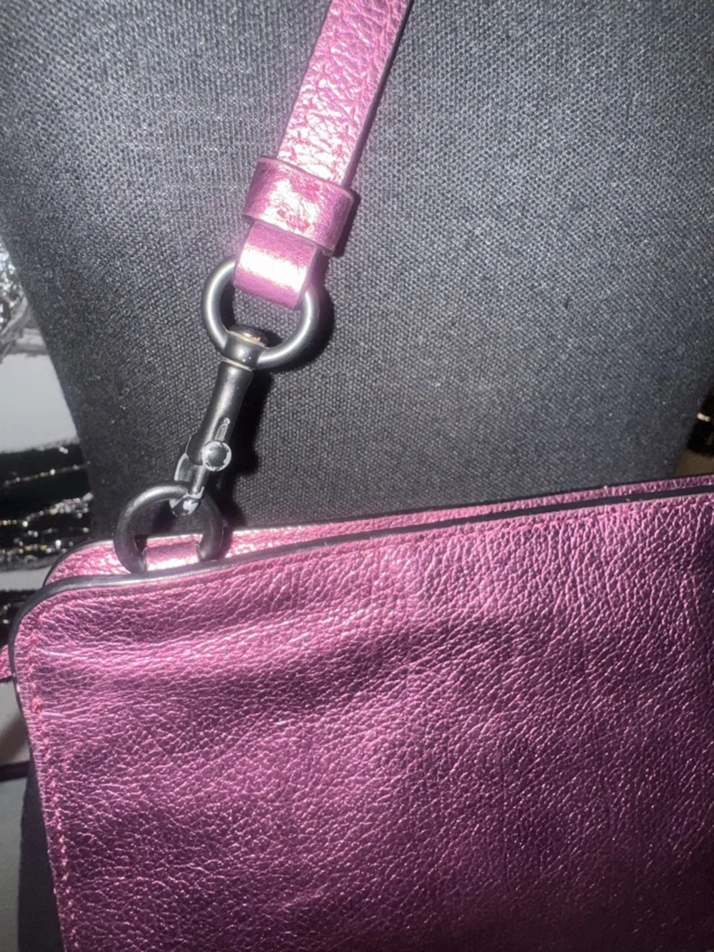 COACH Metallic Plum Crossbody Wallet - Picture 6 of 10